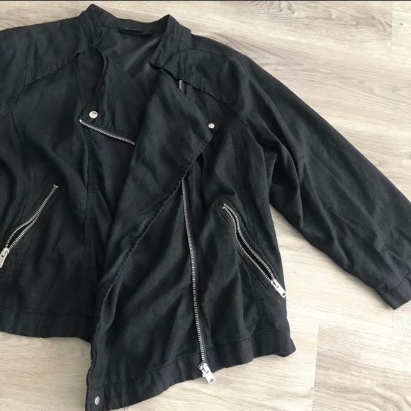 a.n.a Black Lined Moto Jacket Plus size 2X - Picture 7 of 10